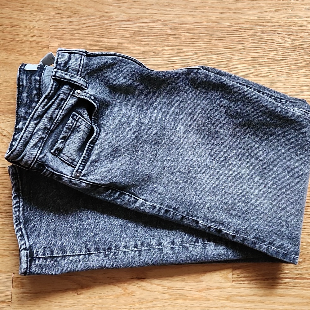 H&M, Jeans, Size 6, Stone Washed Black, Straight Leg